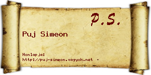 Puj Simeon névjegykártya